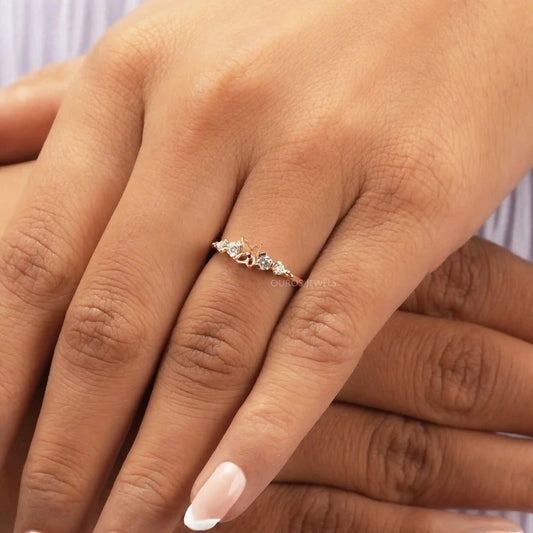 Oval Semi Mount Prong Setting Engagement Ring