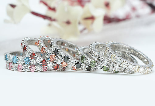 [Colored lab-grown diamond wedding rings]-[ouros jewels]