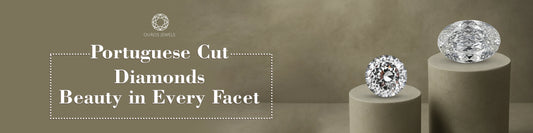 Portuguese Cut Oval Lab Grown Diamond with 161 Facets in Sustainable Vintage Engagement Ring Style