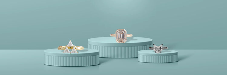 Image showing Anitque Shape Lab-Grown Diamond Engagement Rings