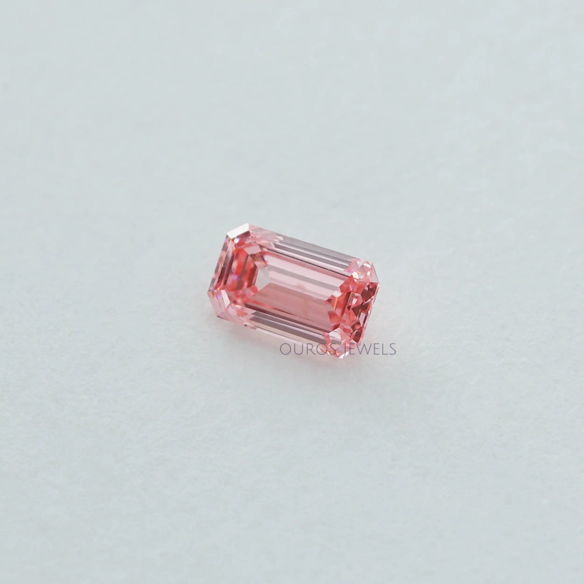 Pink Emerald Cut Lab Grown Diamond Loose