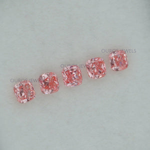 0.25 Carat Each Cushion Pink Cut Lab  Diamond Ouros Jewels