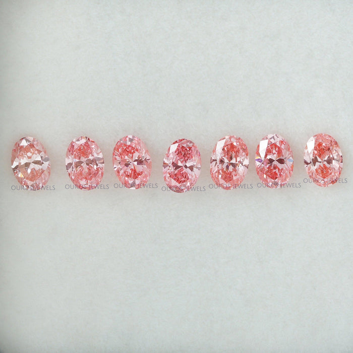 0.31 Carat Each Pink Oval Lab Diamond Ouros Jewels