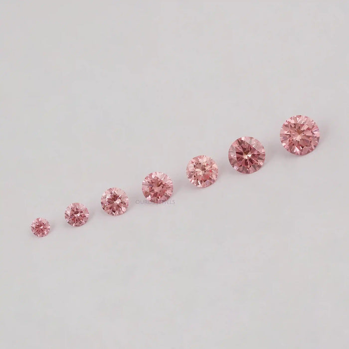 Pink Round Cut Lab Diamond 