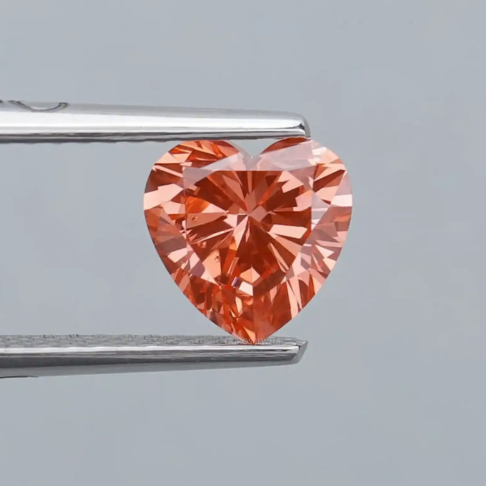 Pink Heart Cut Lab Grown Diamond With 0.90 Carat