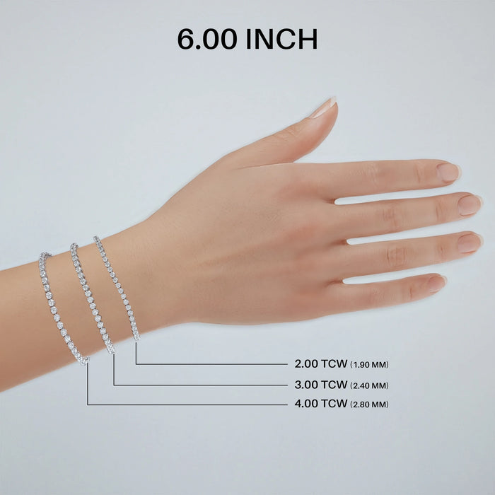 4.00 TCW Round Cut Lab Grown Diamond Tennis Bracelet