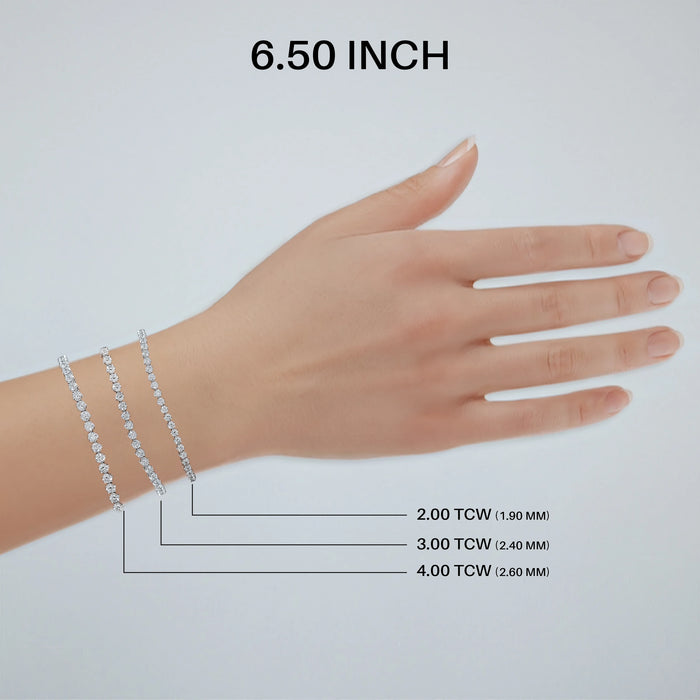 4.00 TCW Round Cut Lab Grown Diamond Tennis Bracelet