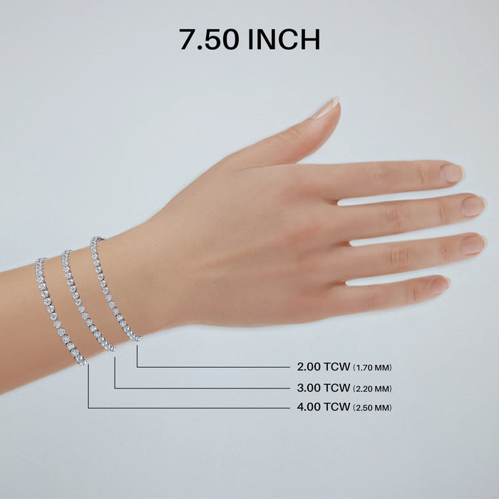 4.00 TCW Round Cut Lab Grown Diamond Tennis Bracelet