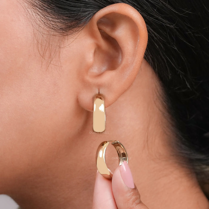 Yellow Gold Huggie Hoop Earrings