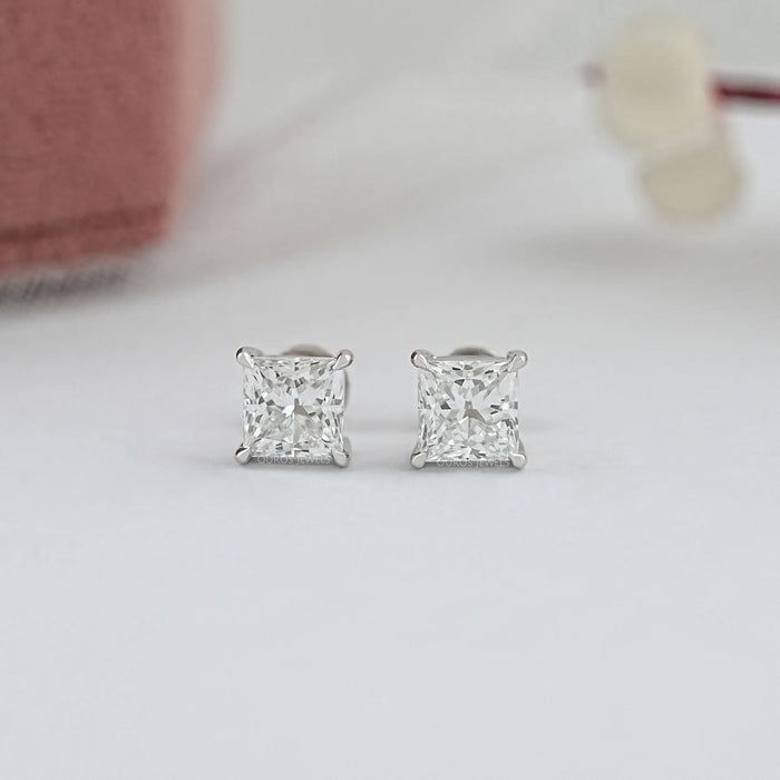 Princess Cut Lab Diamond Stud Earrings