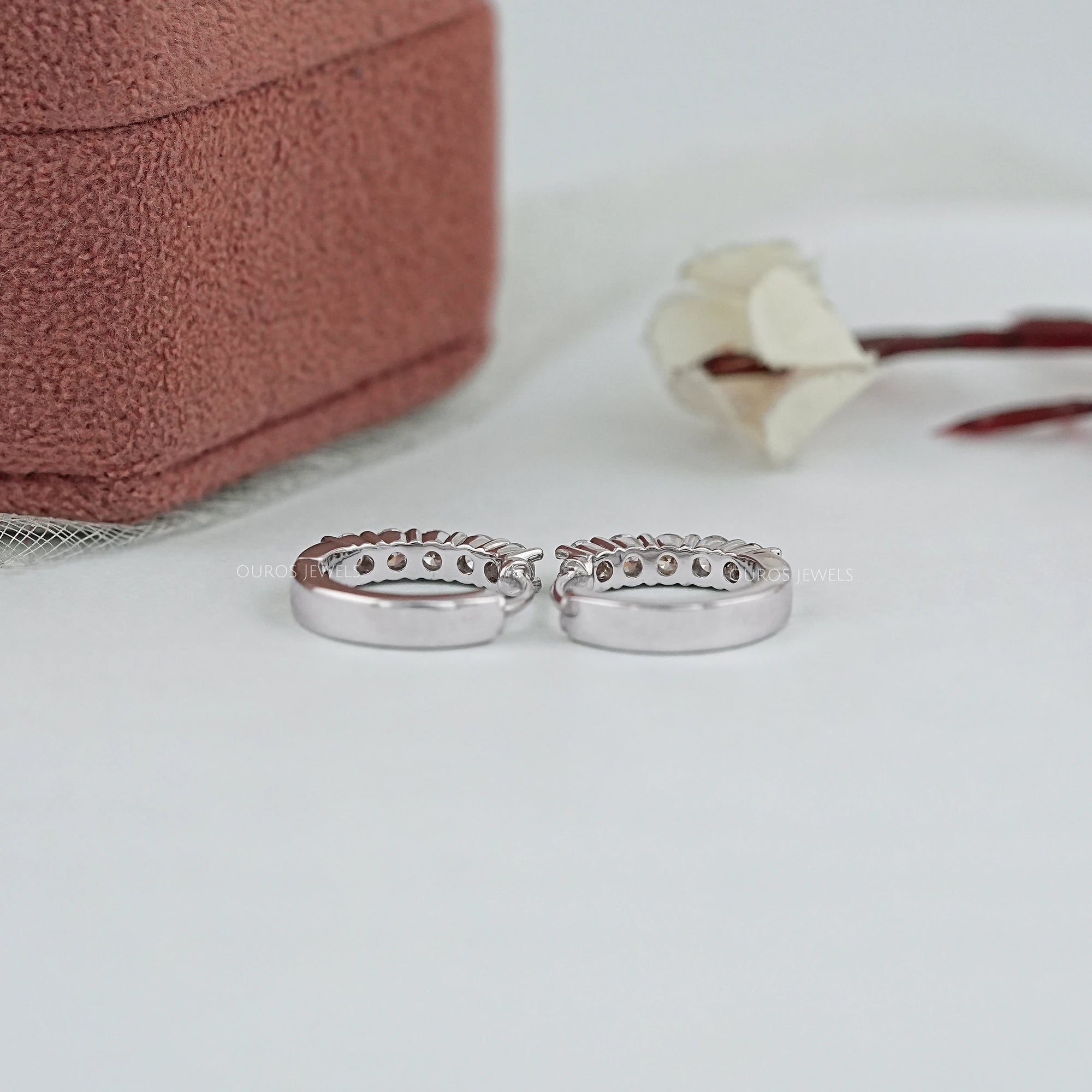 Round Lab Diamond Hoop Earrings