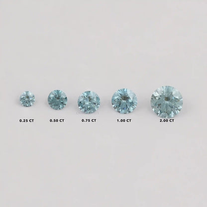 Colored Blue Round Cut Lab Diamond