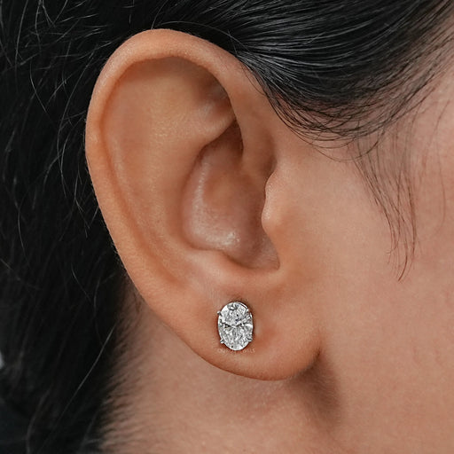 Oval Cut Lab Diamond Stud Earrings