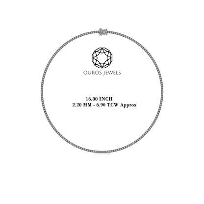 Stunning Round Cut Lab Diamond Tennis Necklace 2.20 MM Necklaces