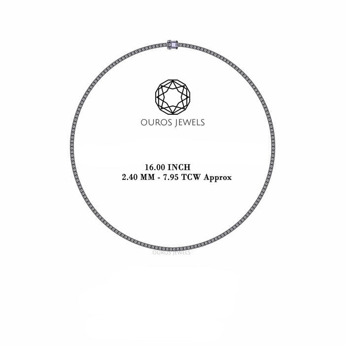 Stunning Round Cut Lab Diamond Tennis Necklace