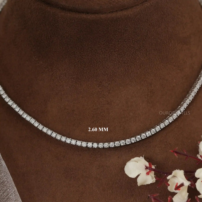 Stunning Round Cut Lab Diamond Tennis Necklace