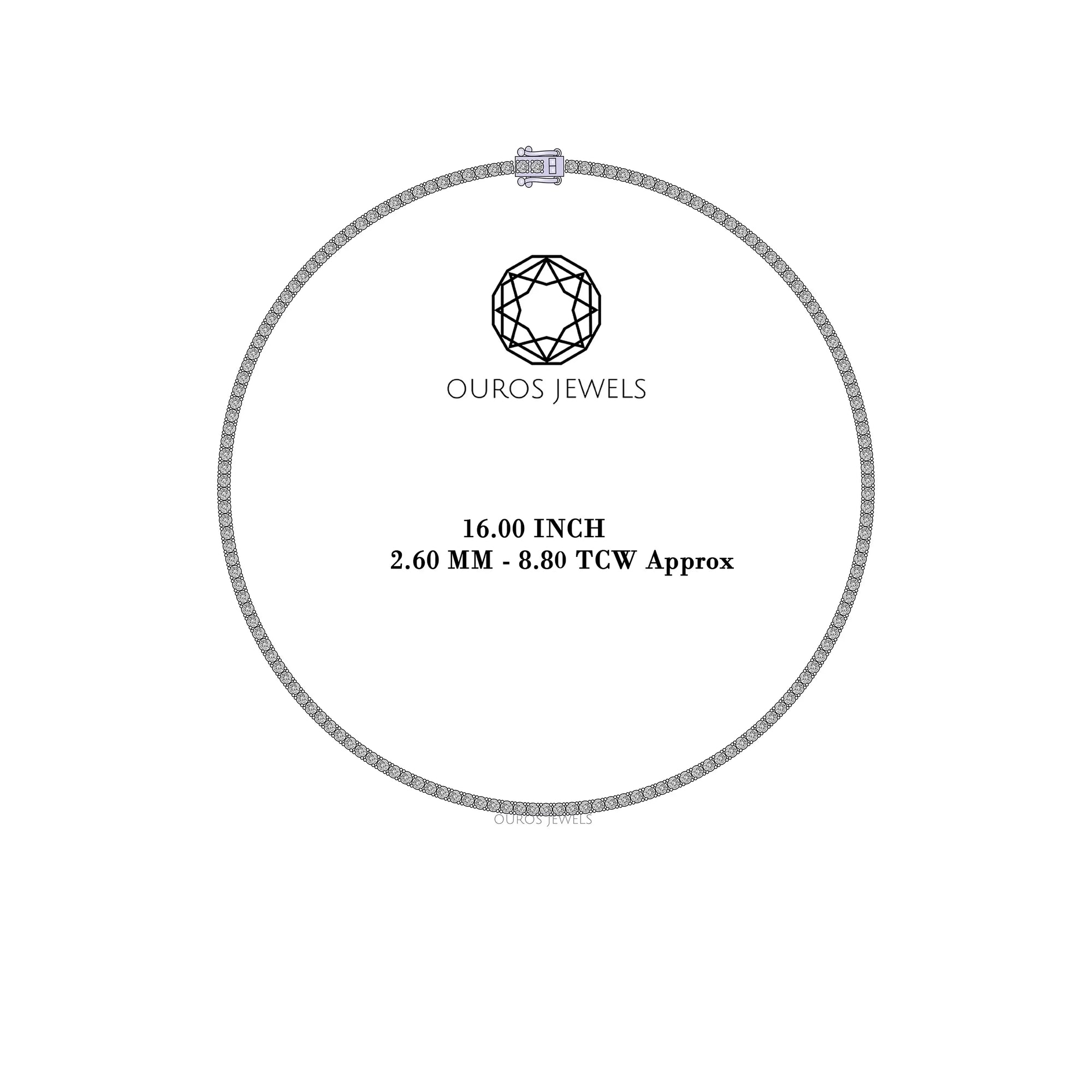 Stunning Round Cut Lab Diamond Tennis Necklace 2.60 MM Necklaces