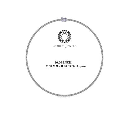 Stunning Round Cut Lab Diamond Tennis Necklace 2.60 MM Necklaces