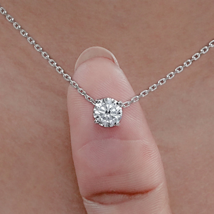 Round Cut Lab Grown Diamond Solitaire Pendant