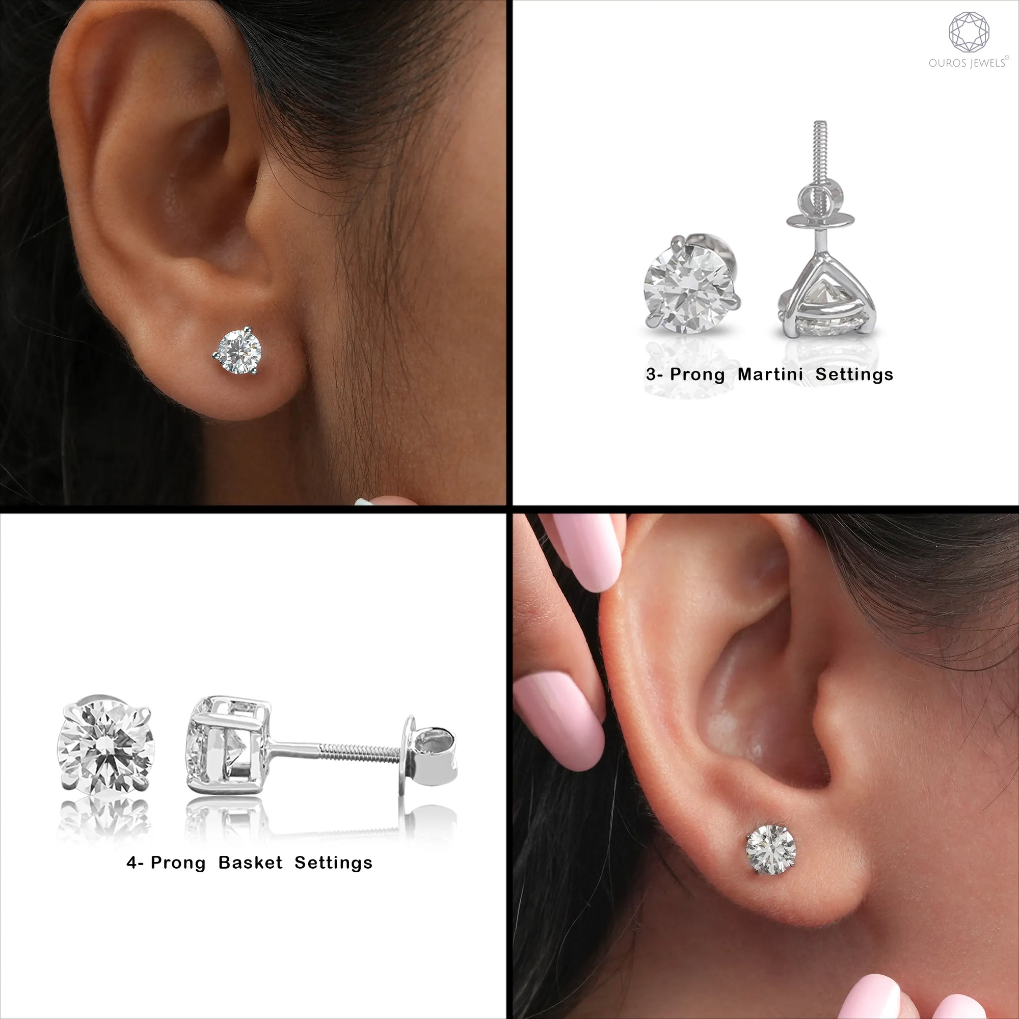 IGI Certified Round Lab Grown Diamond Stud Earrings Earring