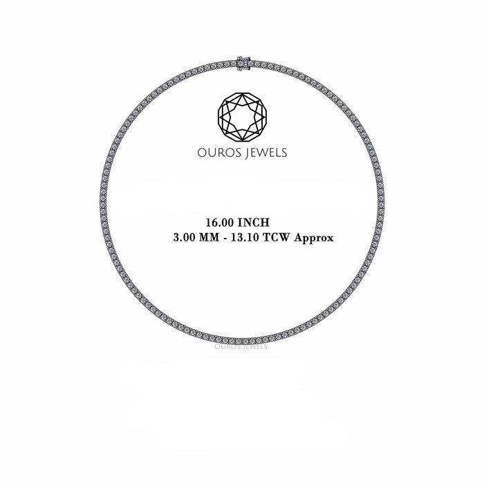 Stunning Round Cut Lab Diamond Tennis Necklace