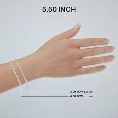 Round Cut Lab Grown Diamond Tennis Bracelet - 3.00 | 4.00 TCW Bracelet