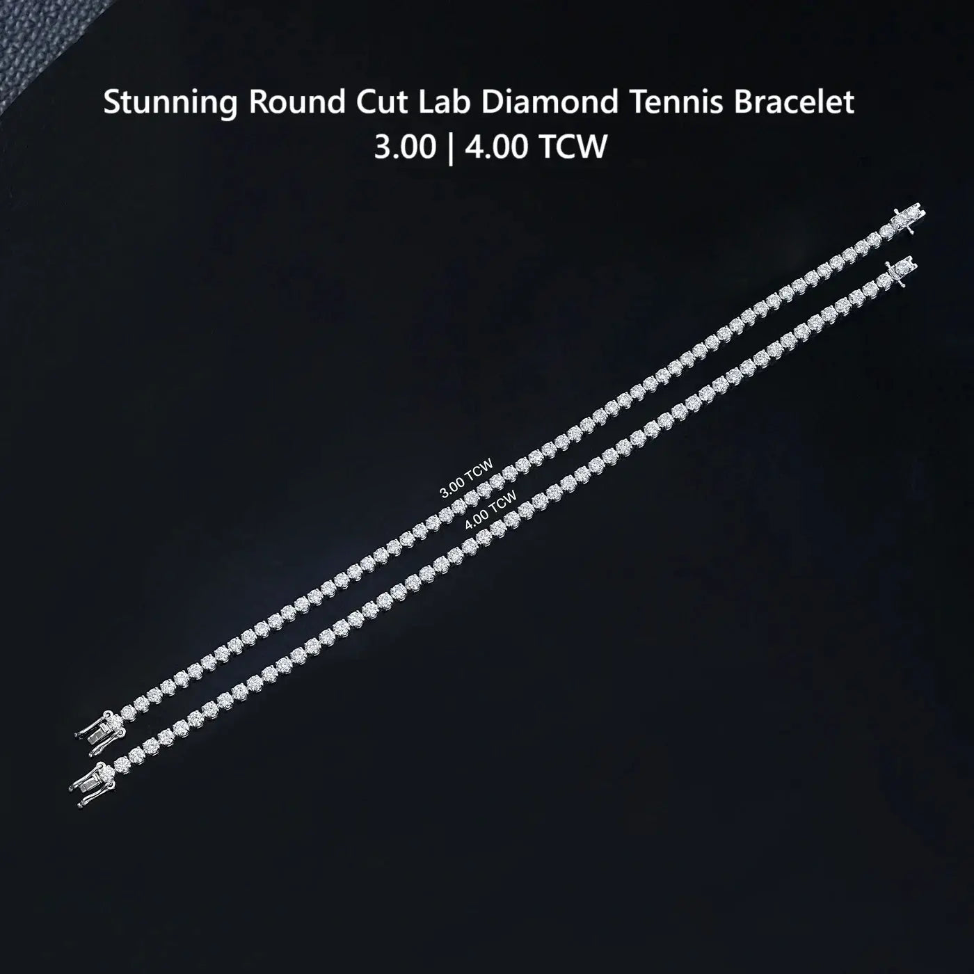 Round Cut Lab Grown Diamond Tennis Bracelet - 3.00 | 4.00 TCW Bracelet