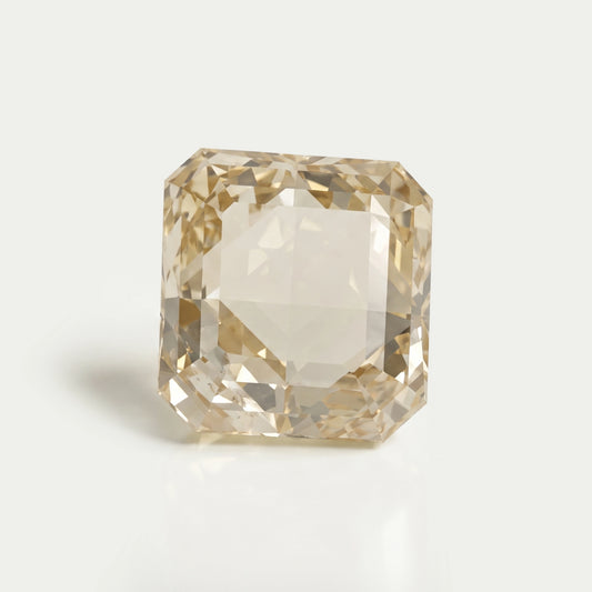 3.45 Carat Rose Cut Yellow Square Radiant Cut Diamond Loose