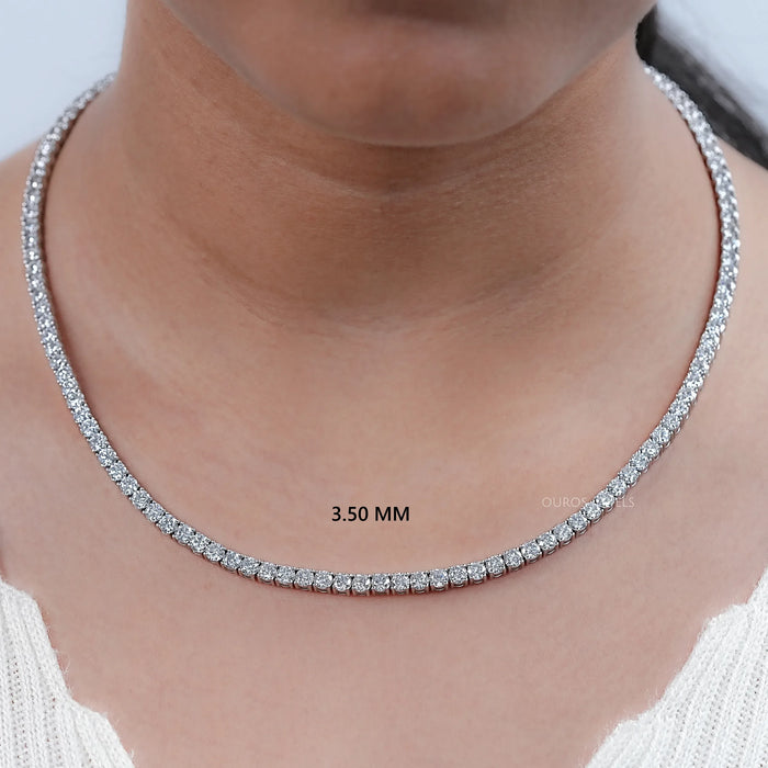 Round Cut Lab Grown Diamond Stunning Necklace In 3.00 MM