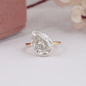 4 carat pear diamond dainty ring