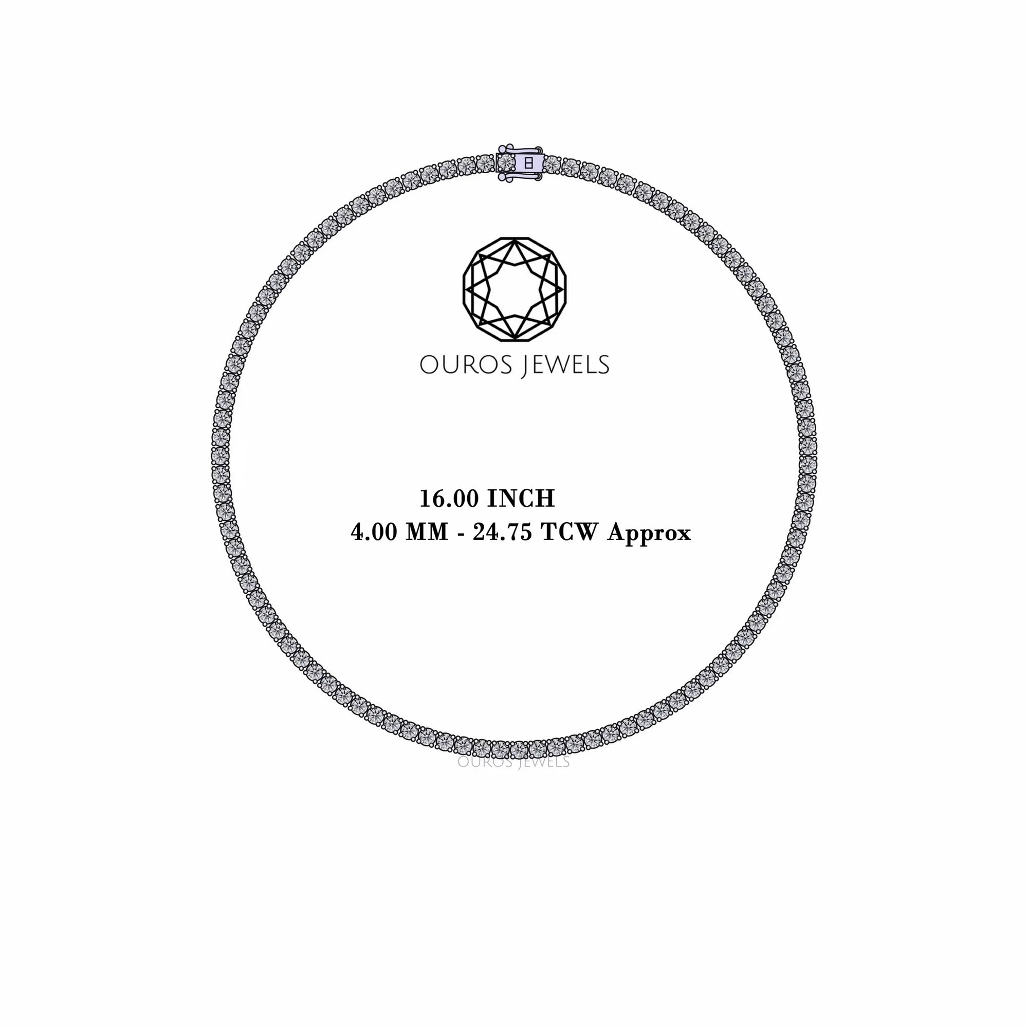 Stunning Round Cut Lab Diamond Tennis Necklace 4.00 MM Necklaces