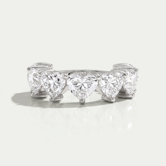 Heart Cut Lab Grown Diamond Five Stone Ring Rings