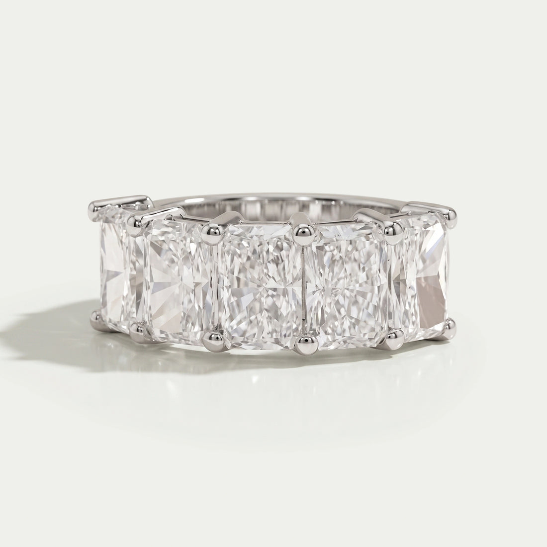 Five Stone Radiant Lab Diamond Wedding Ring Ring