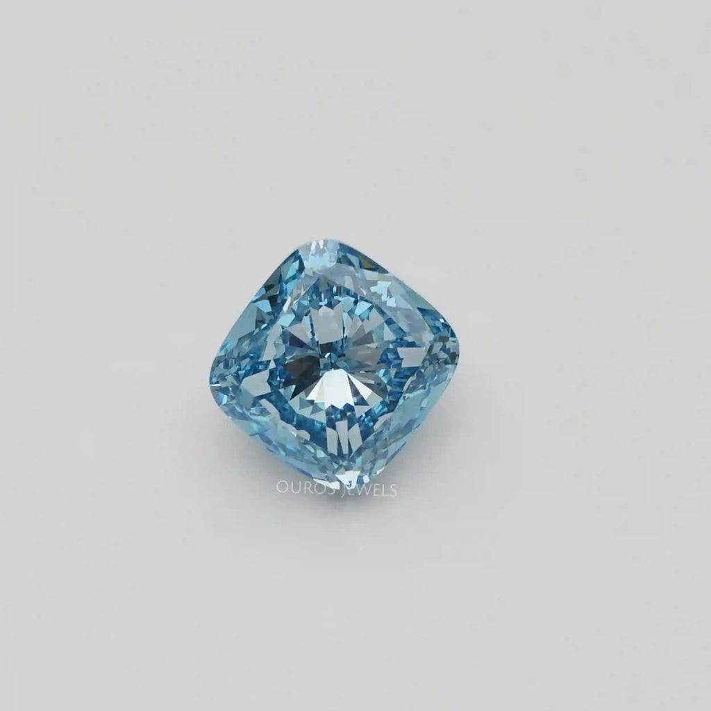 5 carat blue cushion cut diamond  