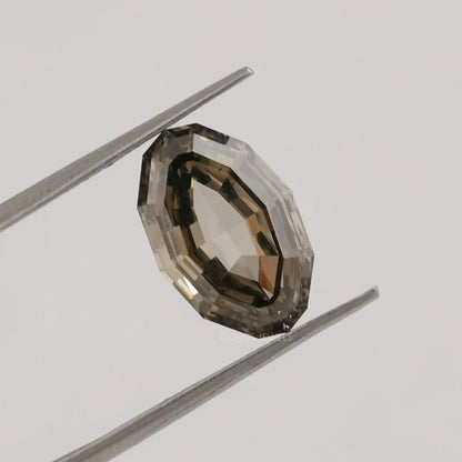 5.20 Carat Grey Oval Step Cut Diamond Loose