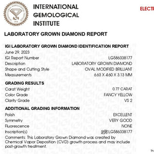 Oval Cut Lab Grown Diamond With Fancy Yellow