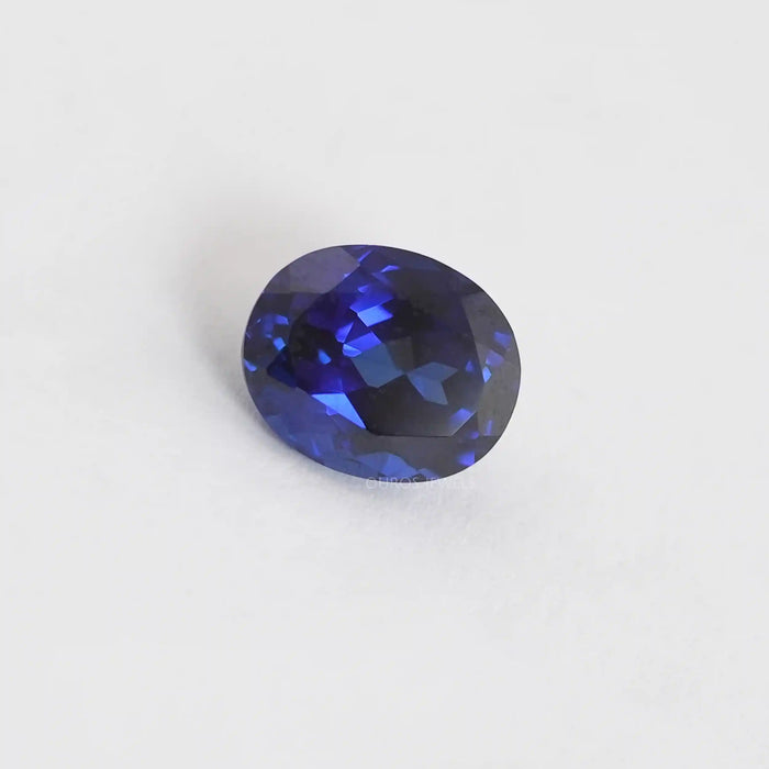 Oval Cut Lab Grown Blue Sapphire Gemstone