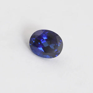 Oval Cut Lab Grown Blue Sapphire Gemstone