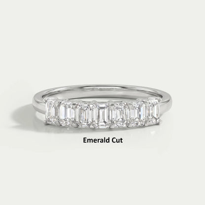 Seven Stone Lab Diamond Wedding Band Rings