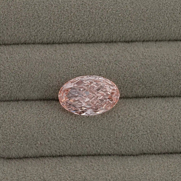 Pink Oval Cut Lab Diamond With Fancy Intense