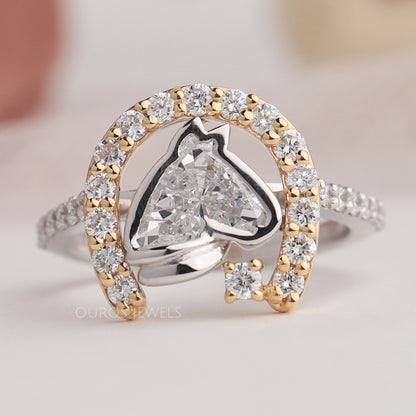 Antique Shape Horse Cut Diamond Ring