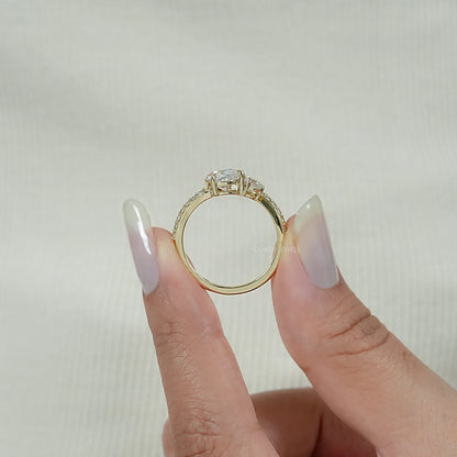 Three Stone Accent Set Bypass Ring