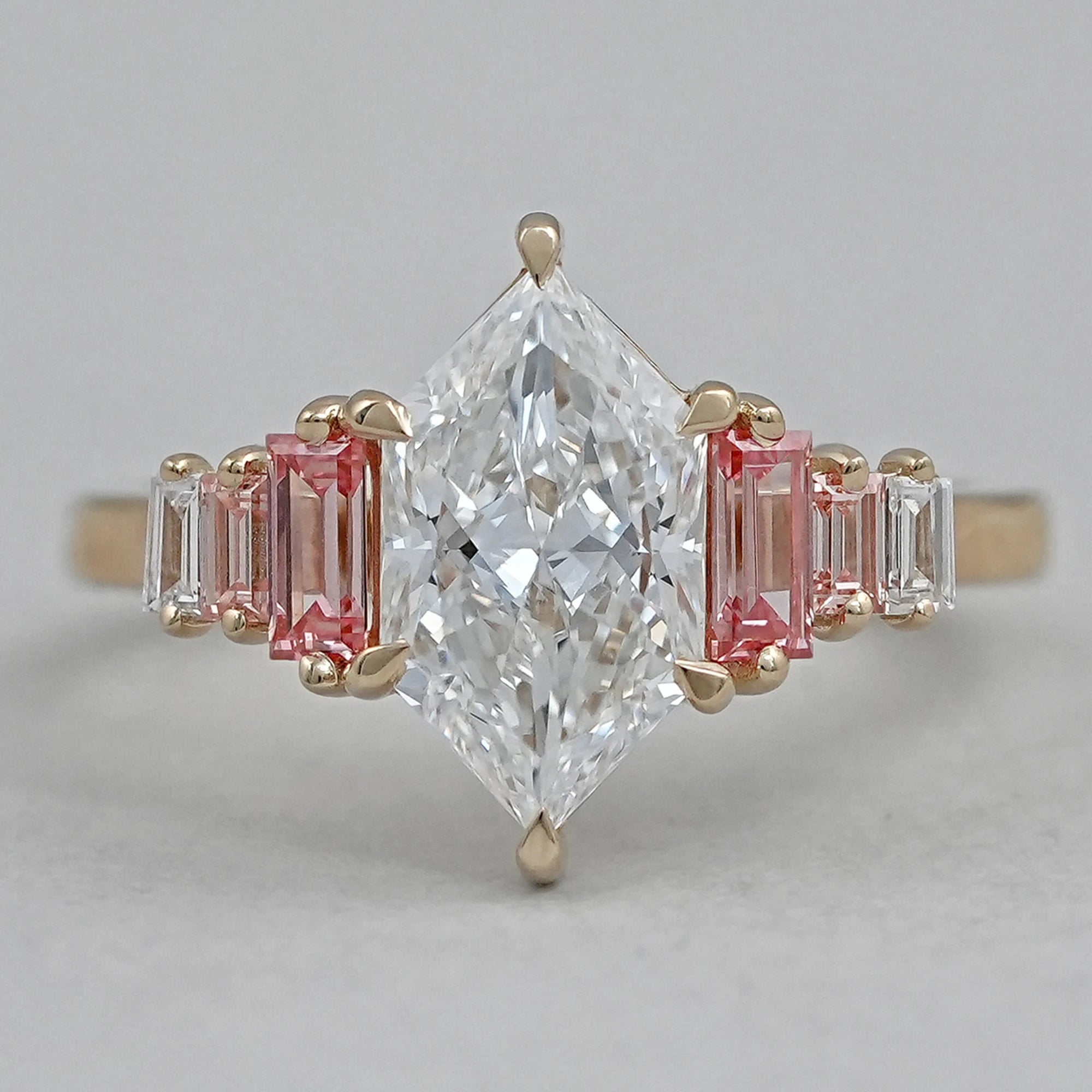 Dutch Marquise Diamond Ring With Baguette