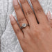 vintage old european round cut art deco engagement ring on model's hand