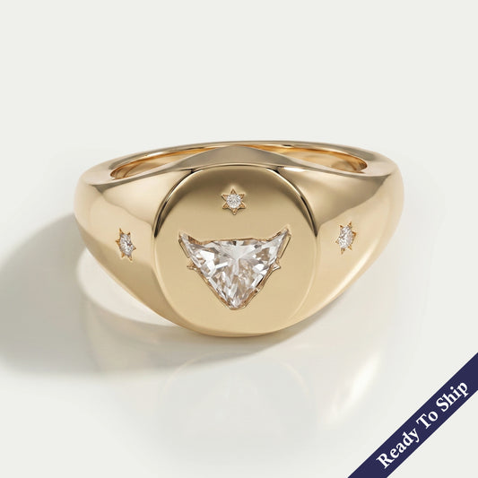 Antique Bull Cut Lab Diamond Wedding Ring Rings