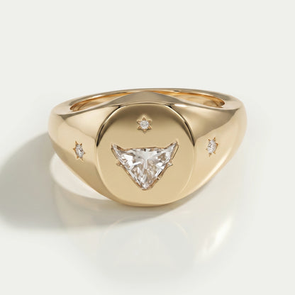 Antique Bull Cut Lab Diamond Wedding Ring Ring