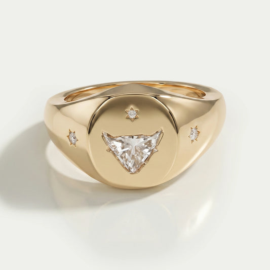 Antique Bull Cut Lab Diamond Wedding Ring Ring