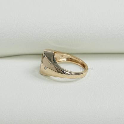 Antique Bull Cut Lab Diamond Wedding Ring Ring