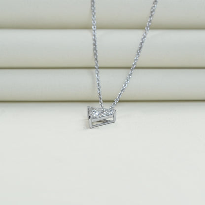 Triangle Cut Lab Diamond Solitaire Pendant Necklaces