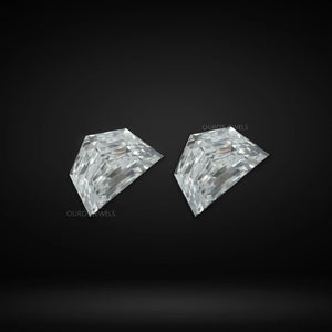 Antique Cut Loose DIamond Pair on Black Background 